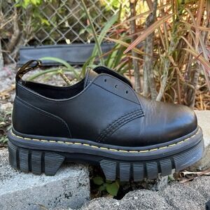Dr. Martens Audrick 3-Eye Nappa Leather Platform shoe In Black Size 10